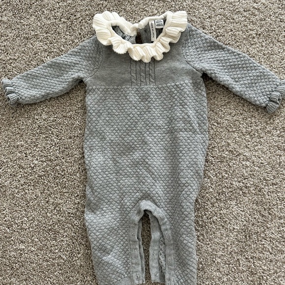 Janie and Jack BABY RUFFLE COLLAR SWEATER ONE-PIECE - Picture 2 of 5